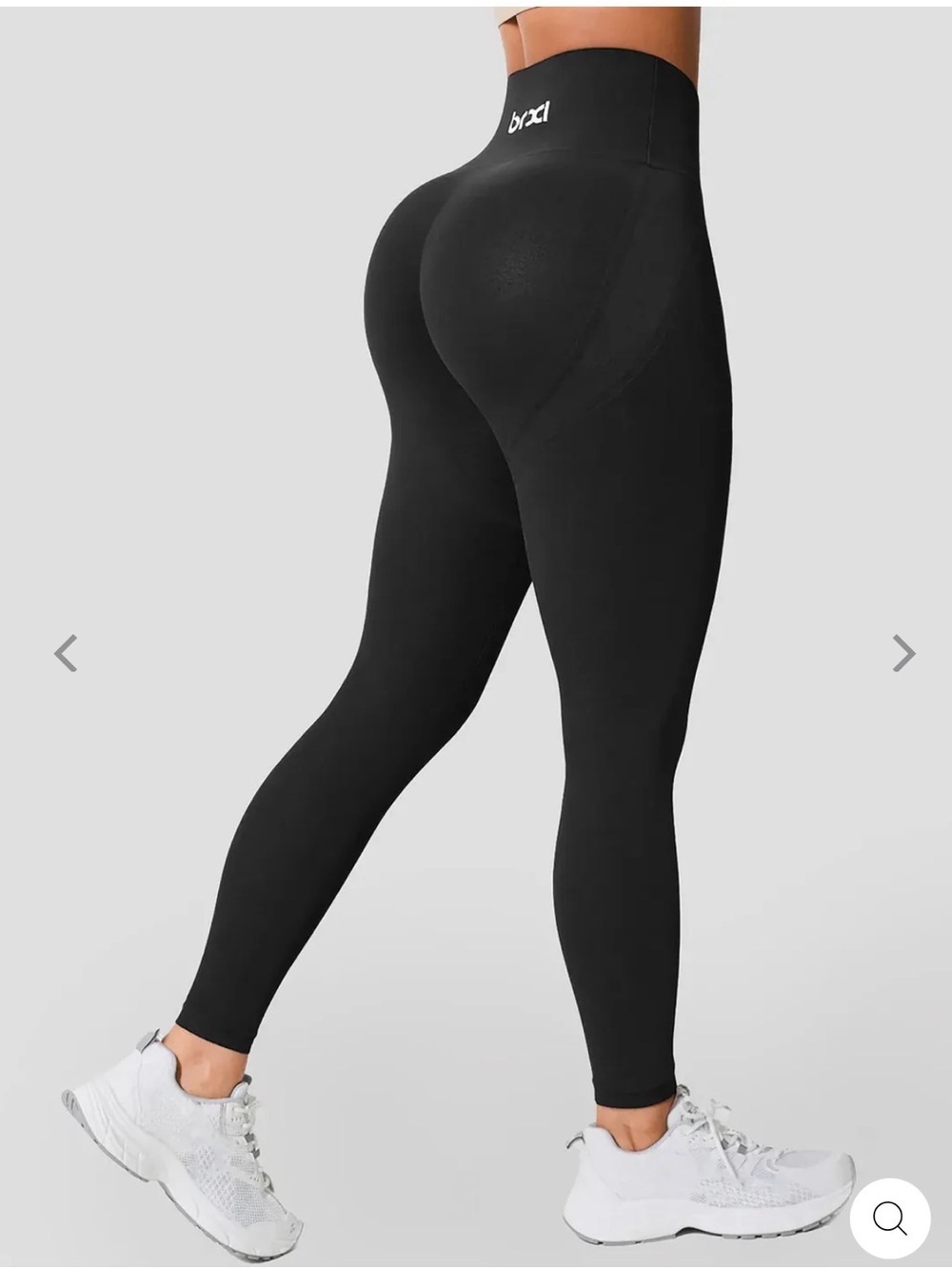 High-Waist Butt Lifting Leggings with Logo Waistband - Black